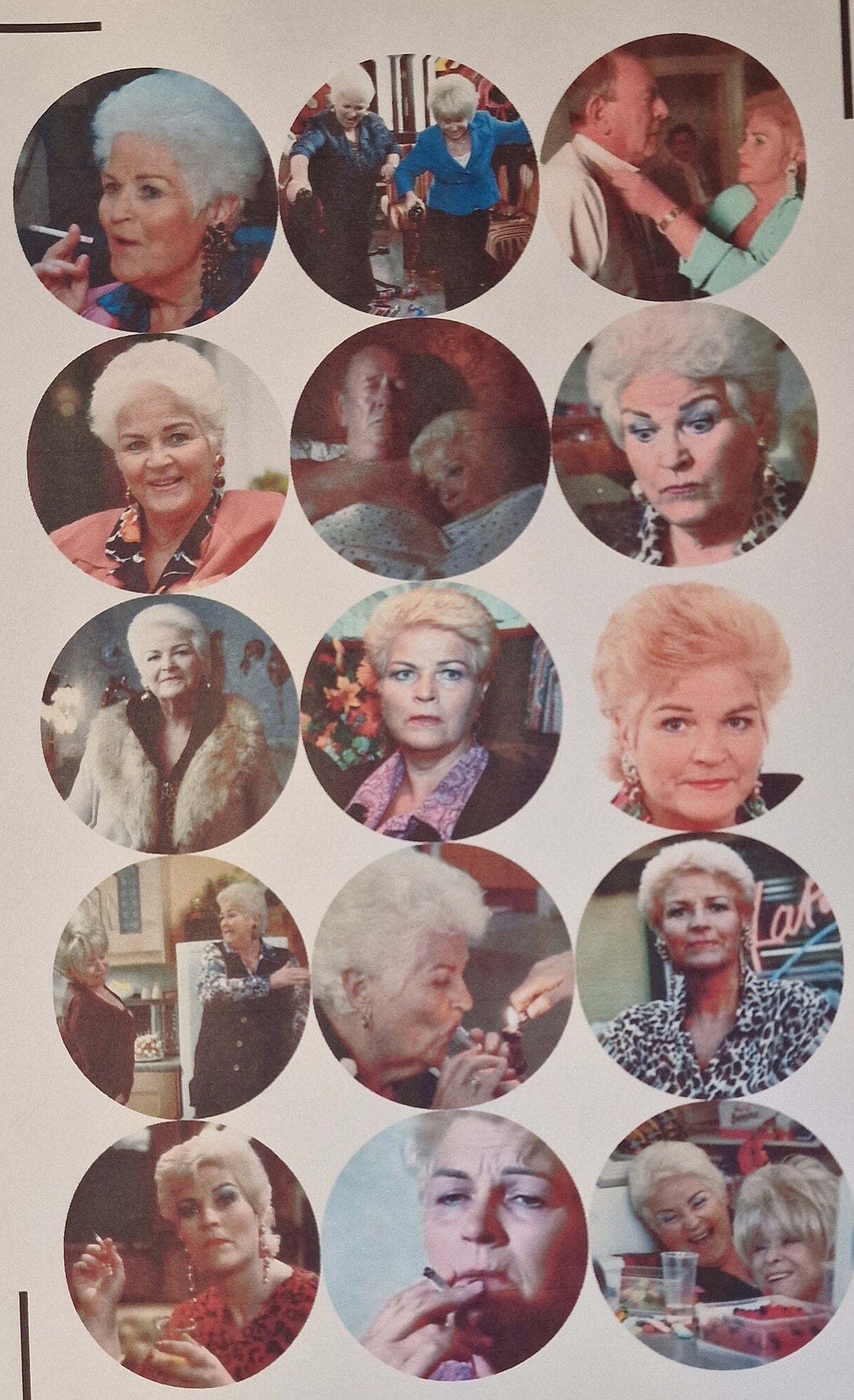 Pat Butcher meme party cake toppers. 15 Eastenders. EDIBLE pre cut cup cake decorations. Retro 80s and 90s 00s. Funny Themed Party toppers