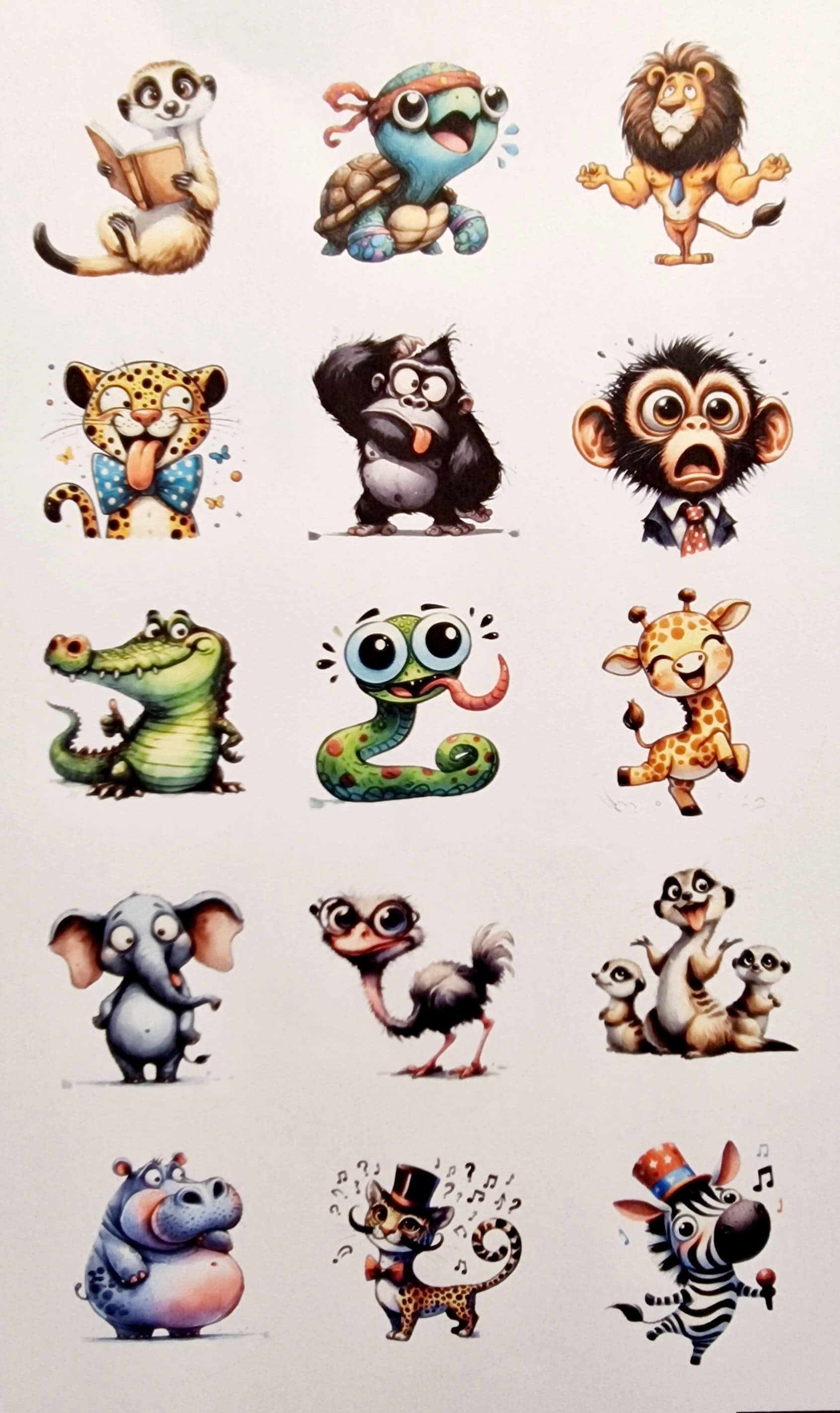 Funny precut edible cake toppers, Old people, retirement, st patricks day, birds, farm animals,cats, dogs, african animals