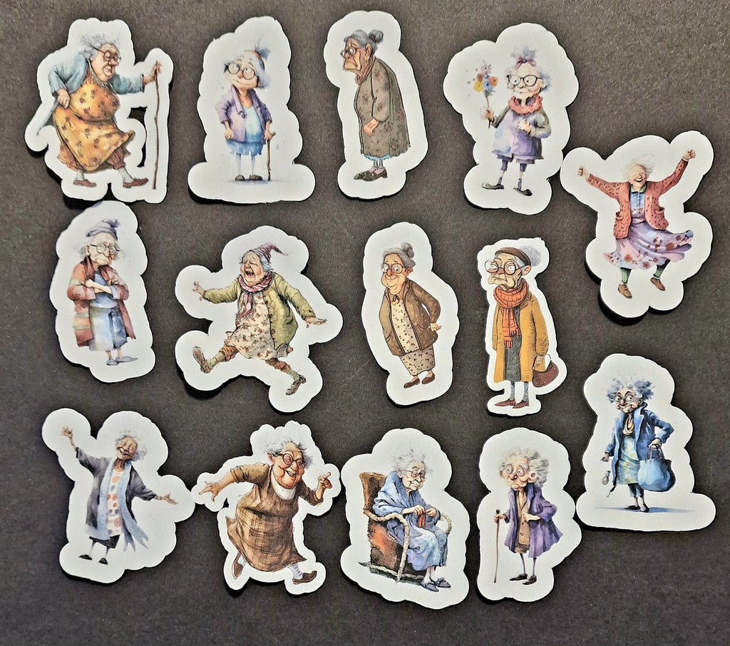 Funny precut edible cake toppers, Old people, retirement, st patricks day, birds, farm animals,cats, dogs, african animals