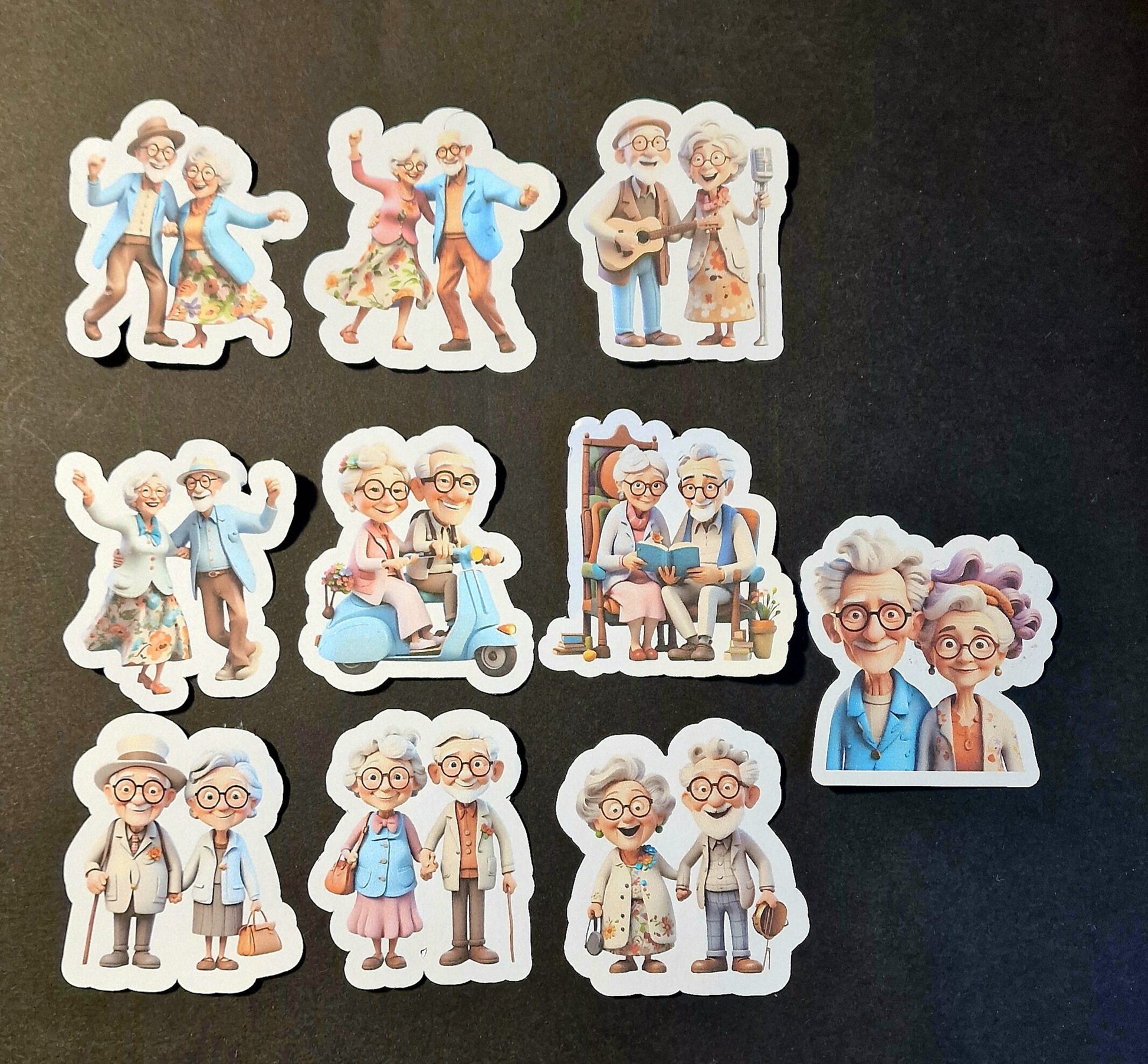 Funny precut edible cake toppers, Old people, retirement, st patricks day, birds, farm animals,cats, dogs, african animals