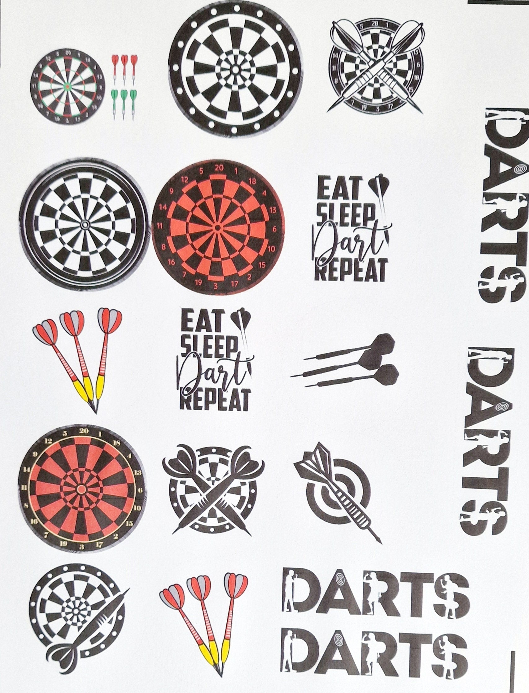 Darts edible cake toppers. Darts night theme