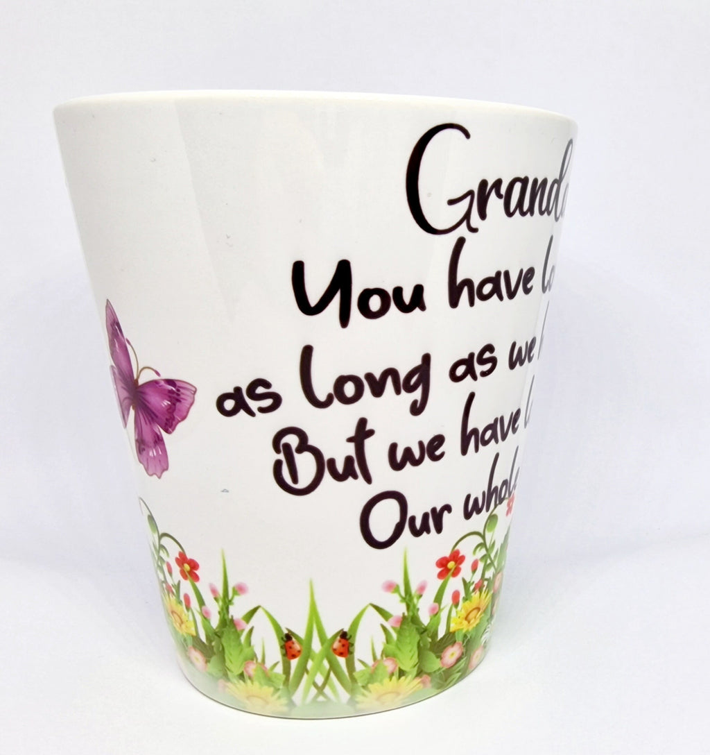 Memorial plant pot. Grandad funeral. Funeral flowers.