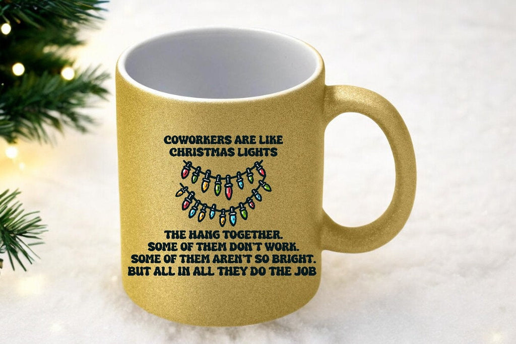 Glamorous Christmas Mug with Golden Sparkles - Christmas Mug: Nuthouse  Gold Glitter Coffee Cup for Xmas Hustle. Funny Secret Santa Gift!