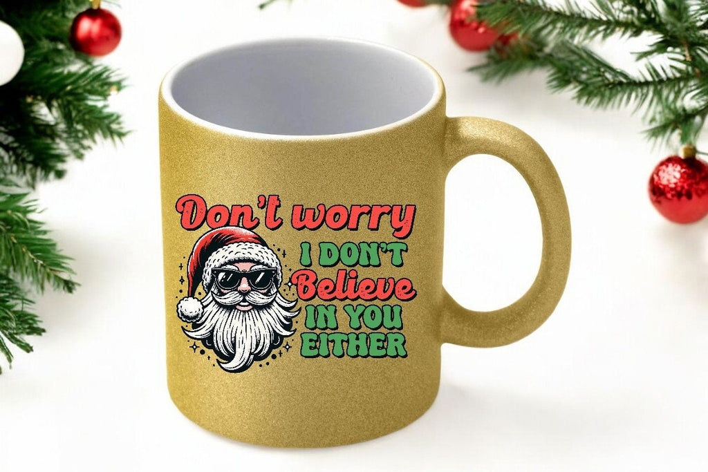 Glamorous Christmas Mug with Golden Sparkles - Christmas Mug: Nuthouse  Gold Glitter Coffee Cup for Xmas Hustle. Funny Secret Santa Gift!