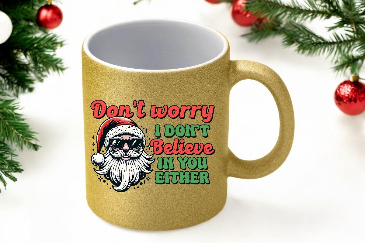 Glamorous Christmas Mug with Golden Sparkles - Christmas Mug: Nuthouse  Gold Glitter Coffee Cup for Xmas Hustle. Funny Secret Santa Gift!