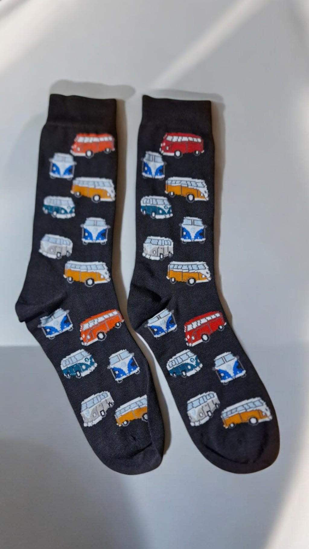 Campervan-themed socks in a retro motorhome gift box – unique travel gift for outdoor lovers, UK size 6–10