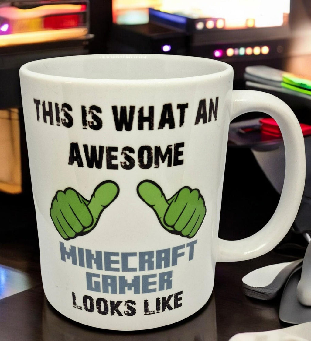 gamer mug. Awesome gamer. Steve birthday gift, fun novelty. Stocking filler. Awesome gamer.