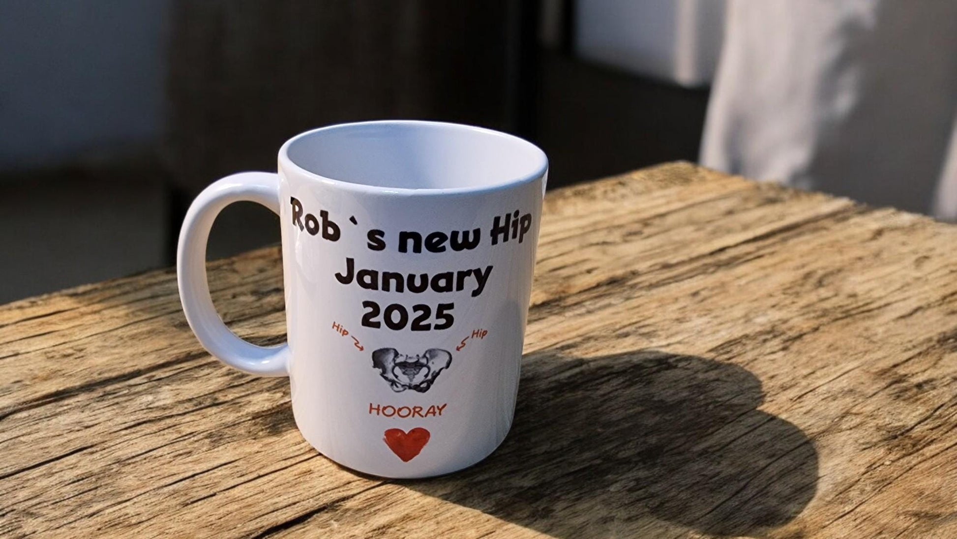 Get Well Soon Mug For Broken Hip & Surgery, Personalised Mug. funny gifts Horse and zebra leg