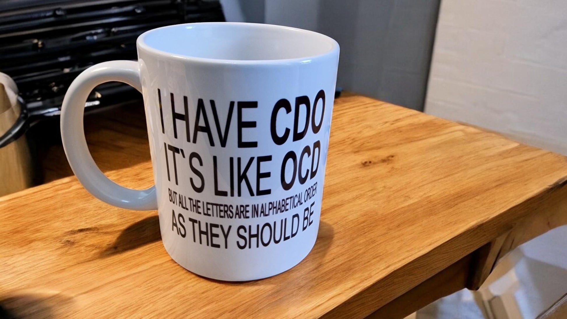 OCD mug | Funny gifts | Secret santa | Fun | Prank mug with free badge