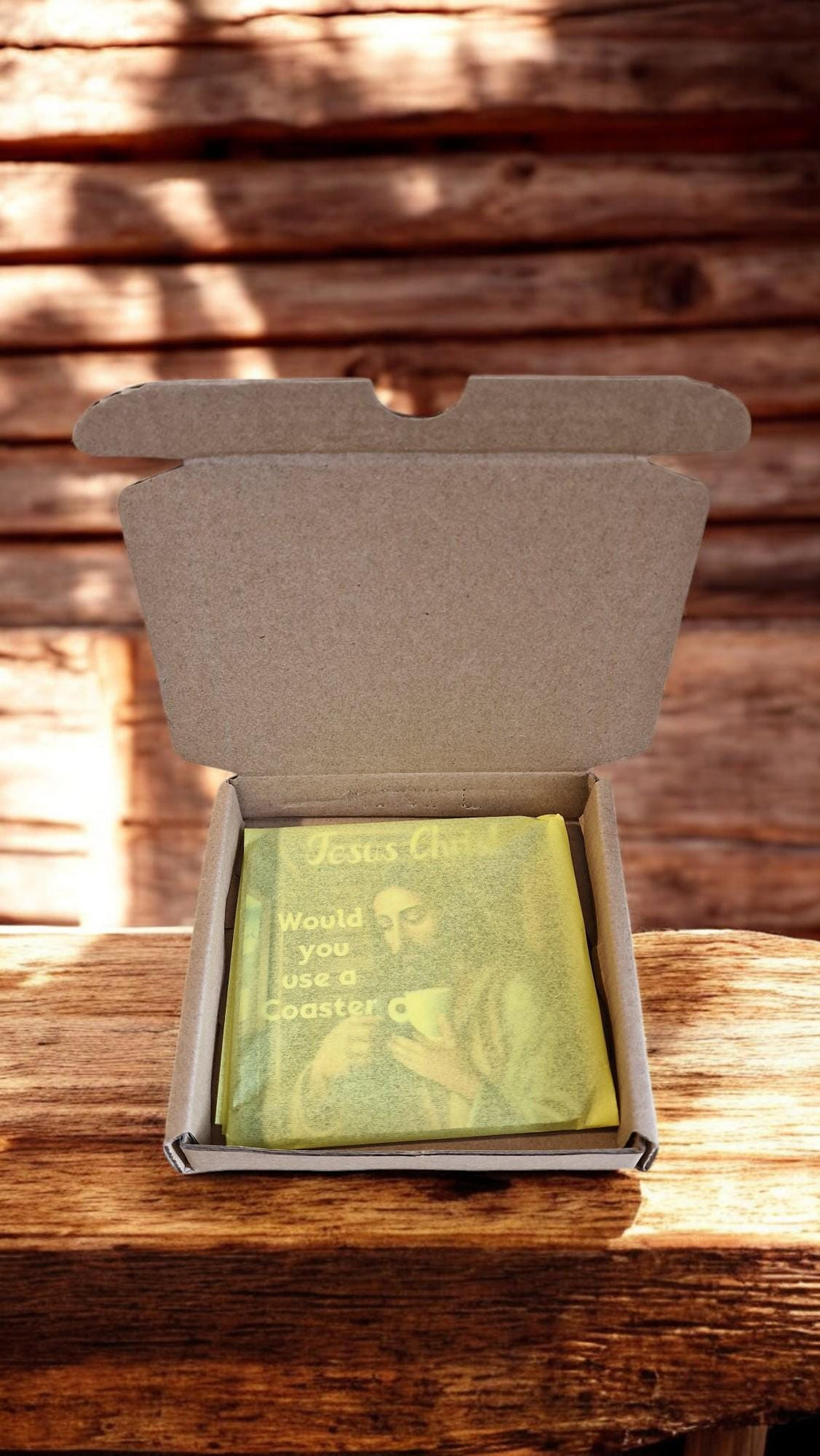 Jesus Christ Would You Use a Coaster – 9x9cm High Gloss Wooden Coaster, Funny Stocking Filler, Birthday Gift