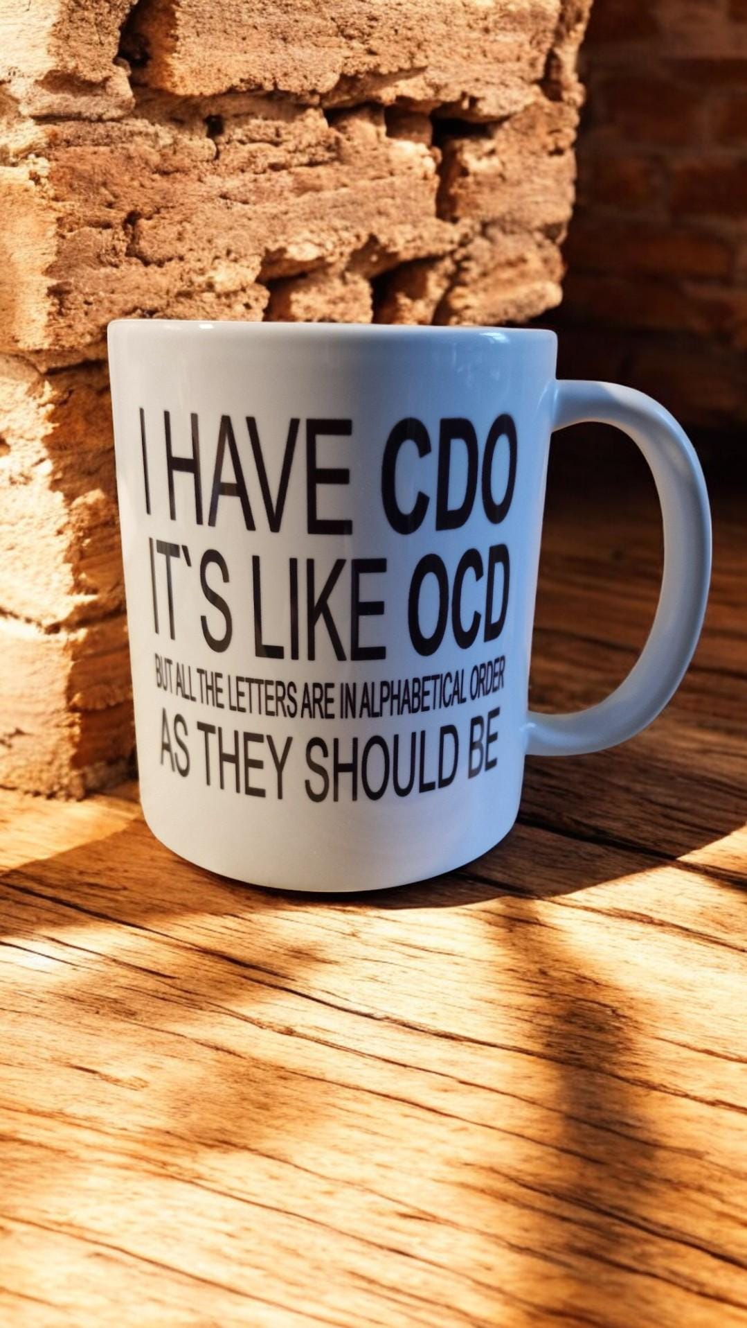 OCD mug | Funny gifts | Secret santa | Fun | Prank mug with free badge