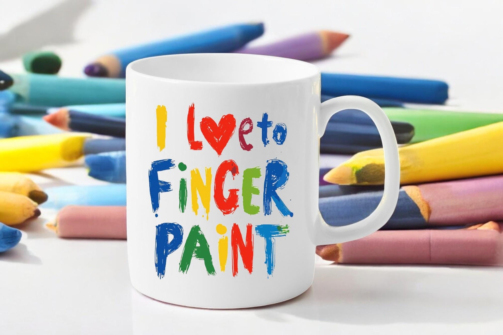 ‘I Love To Finger Paint’ cute couple mugs – set of 2 cheeky ceramic mugs, playful gift for couples