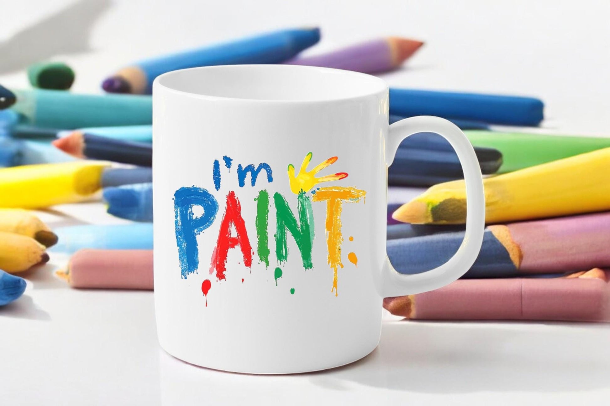 ‘I Love To Finger Paint’ cute couple mugs – set of 2 cheeky ceramic mugs, playful gift for couples