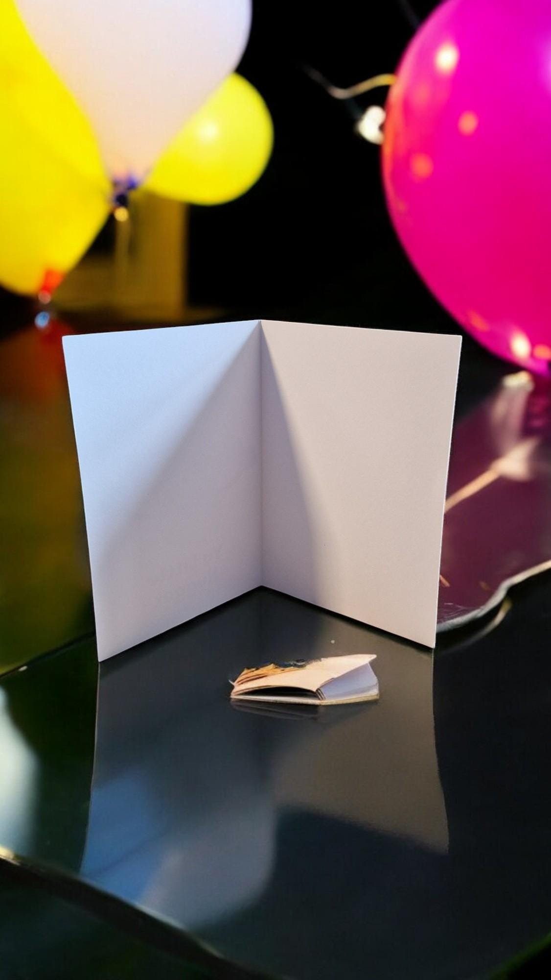 Personalised Happy Birthday Nugget card with custom name and free 58mm pin badge – charming 5x7" greeting card
