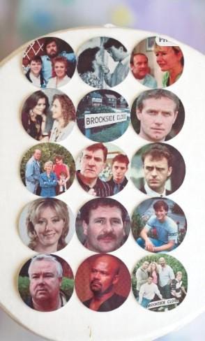 Brookside 90s Party Cake Toppers x15 – Precut Edible Wafer Cupcake Decorations – Retro Brookside Close TV Theme – 80s 90s Party Supplies