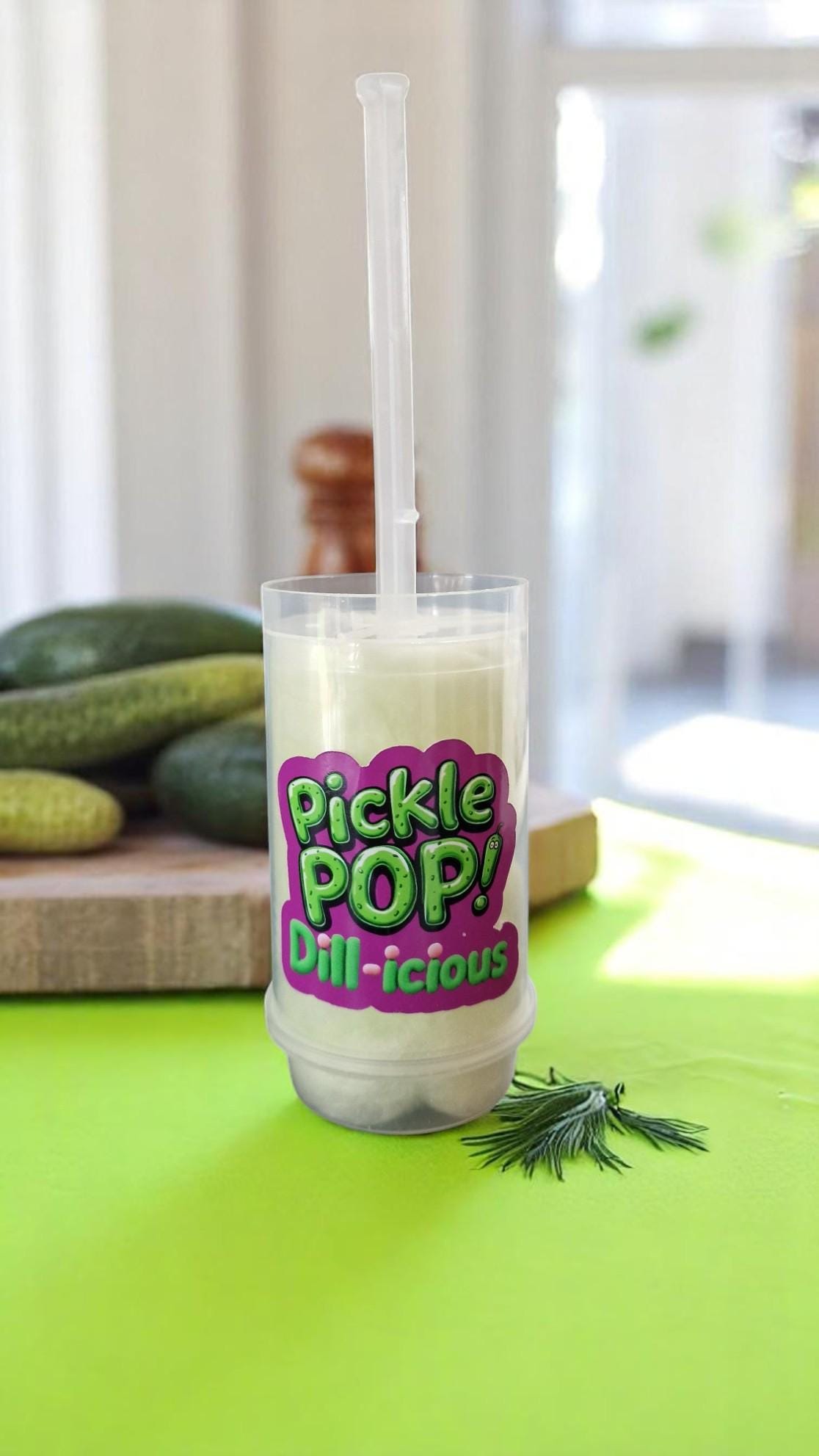 Pickle Flavoured Candy Floss Push Pops –Set of 10 | Dill-icious Cotton Candy | Party Favors | Handmade in UK Fairground Treat | TikTok Trend