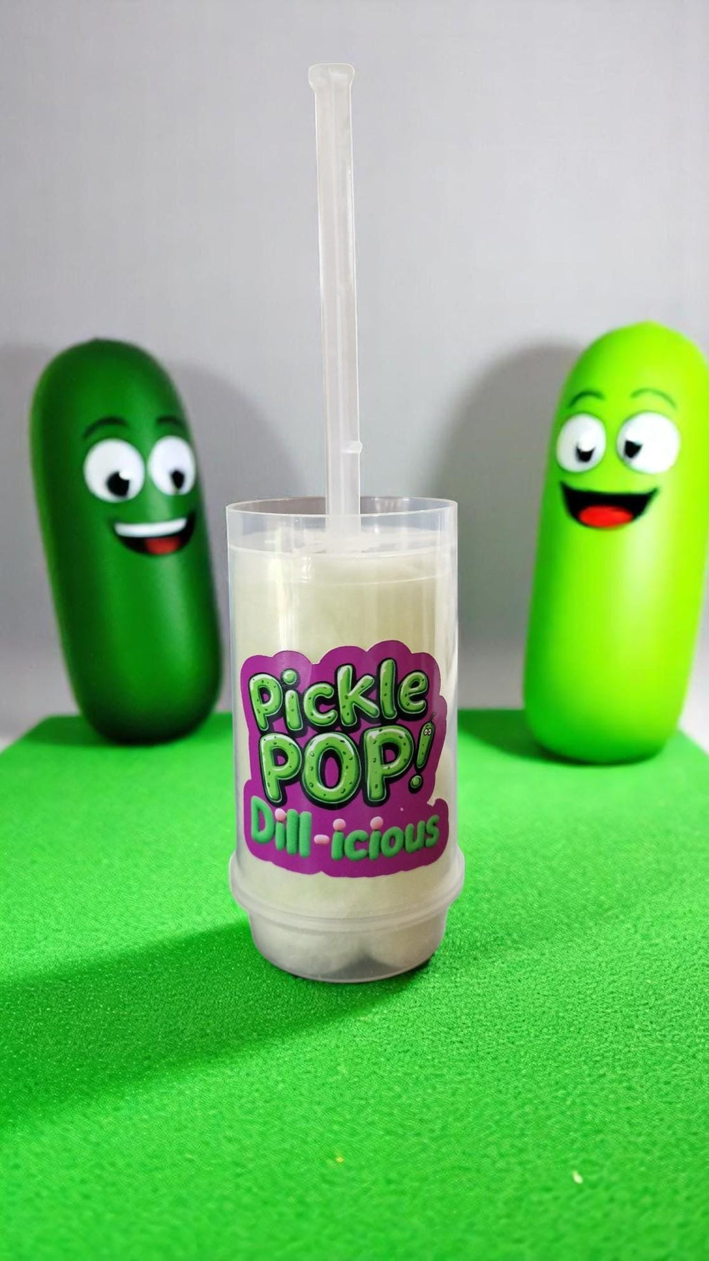 Pickle Flavoured Candy Floss Push Pops –Set of 10 | Dill-icious Cotton Candy | Party Favors | Handmade in UK Fairground Treat | TikTok Trend