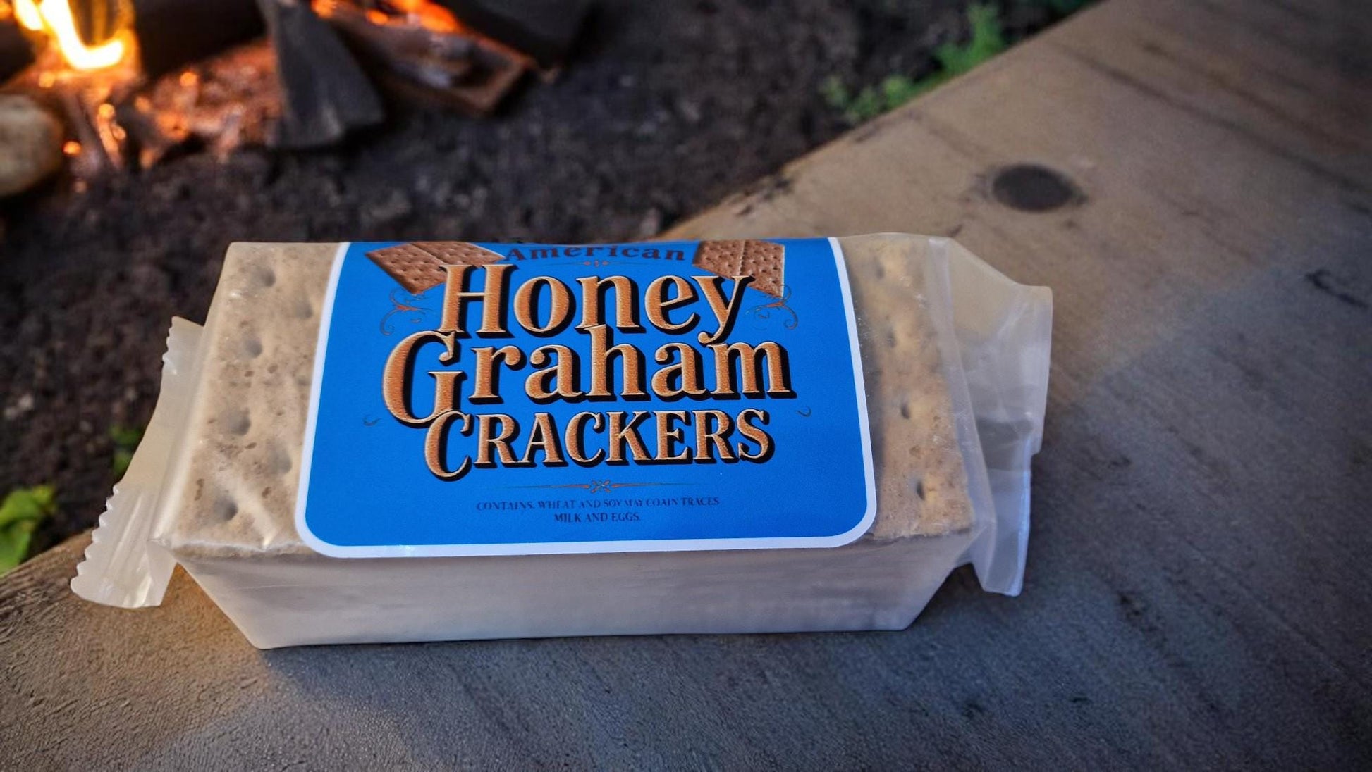 All-American S’mores Kit gift box with marshmallows, Hershey’s chocolate, graham crackers, and portable campfire—perfect for camping, parties, or family treats.