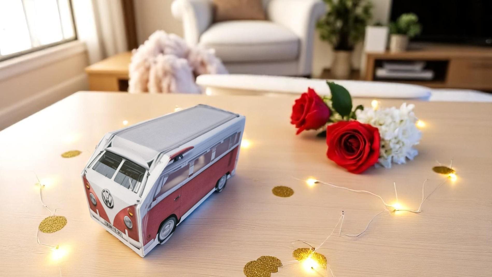 Campervan-themed socks in a retro motorhome gift box – unique travel gift for outdoor lovers, UK size 6–10