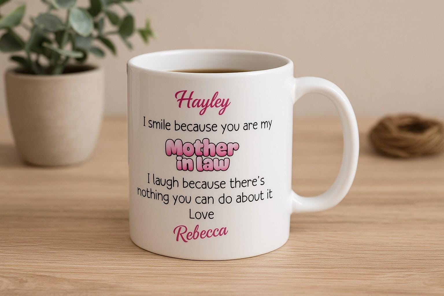 Personalised funny mother-in-law mug – custom name wedding, birthday, or Christmas gift from daughter or son-in-law