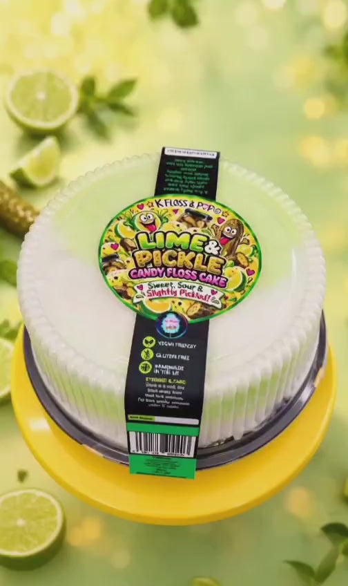 Lime & Pickle Candy Floss Cake – 8" Vegan & Gluten Free Novelty Cake