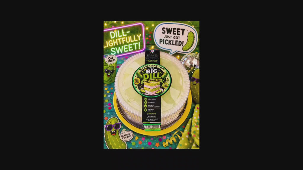 The Big Dill Candy Floss Cake | Dill Pickle Flavoured 5 Layer Candy Floss Cake | Vegan Novelty Sweet Gift