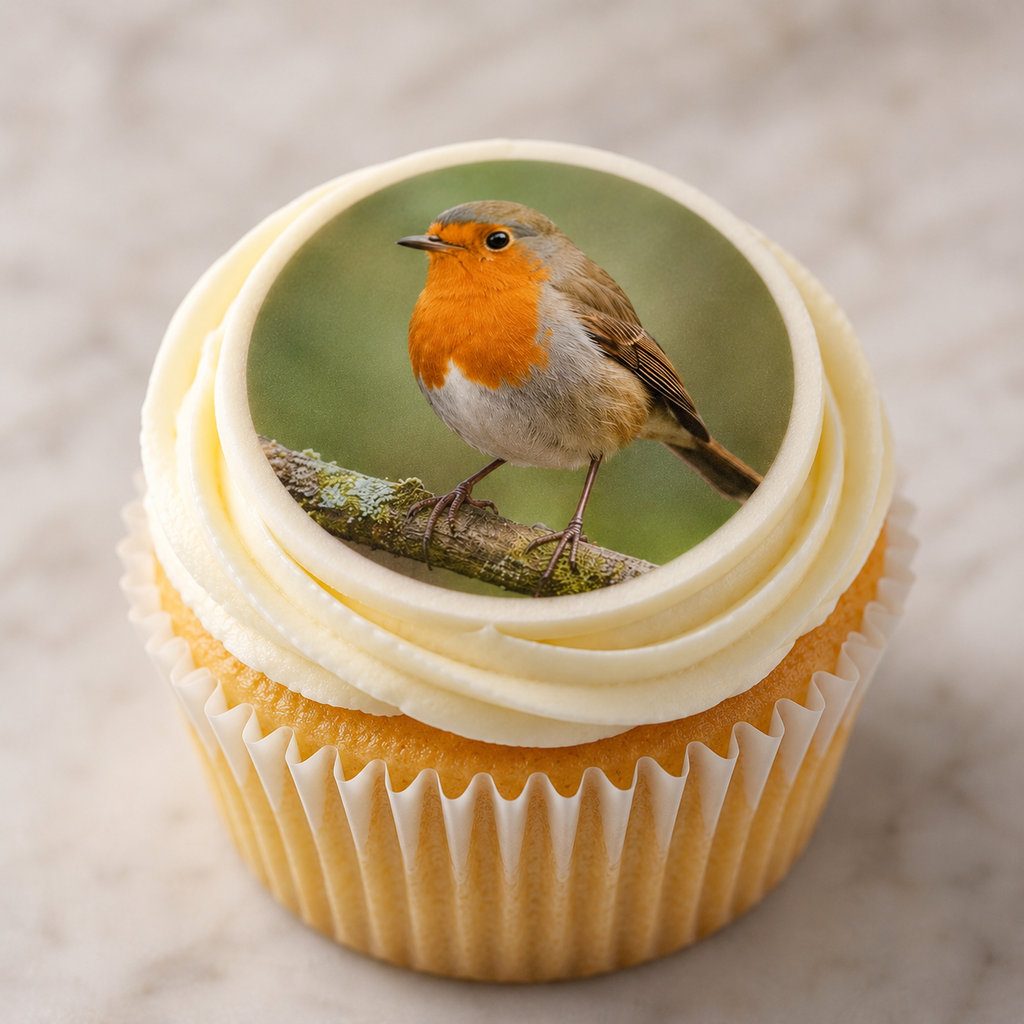 British Garden Bird Edible Cupcake Toppers – 15 Pre-Cut Wafer Circles