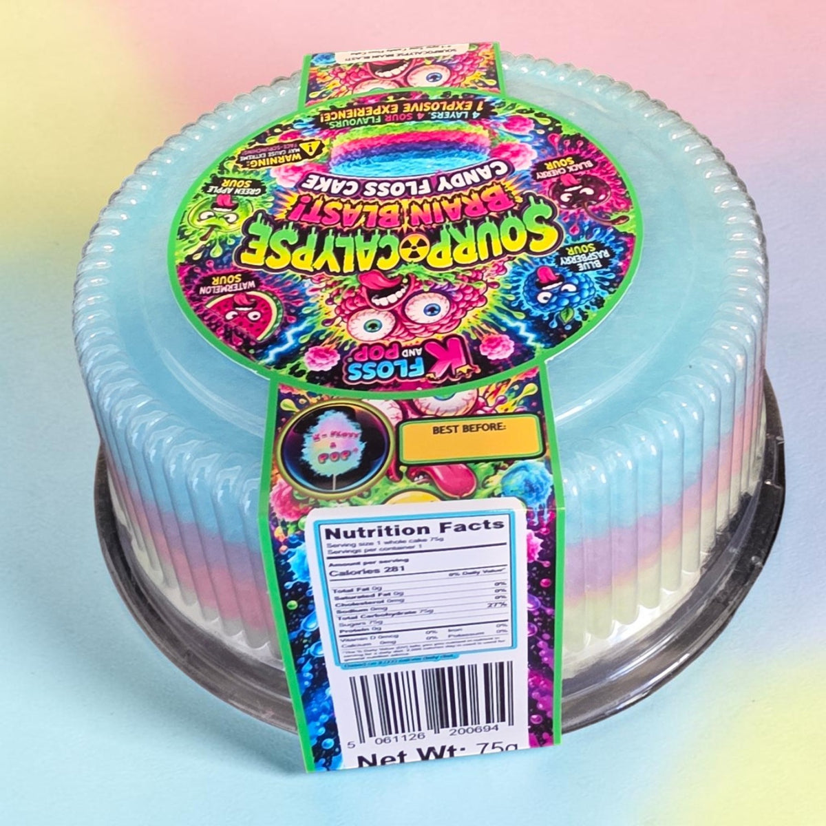 Sourpocalypse Brain Blast™ | Sweet & Sour Candy Floss Cake | 8 Inch