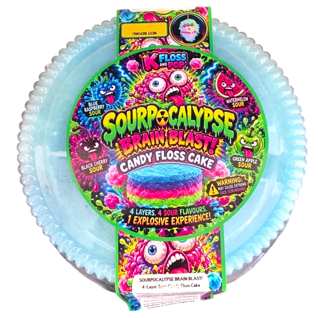 Sourpocalypse Brain Blast™ | Sweet & Sour Candy Floss Cake | 8 Inch