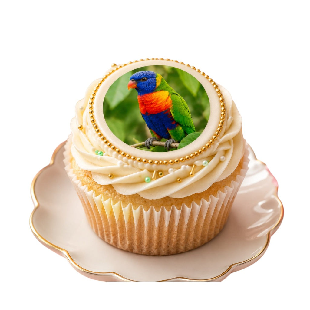 Exotic Bird Edible Cupcake Toppers – 15 Pre-Cut Wafer Circles