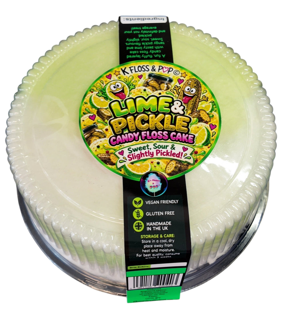 Lime & Pickle Candy Floss Cake – 8" Vegan & Gluten Free Novelty Cake