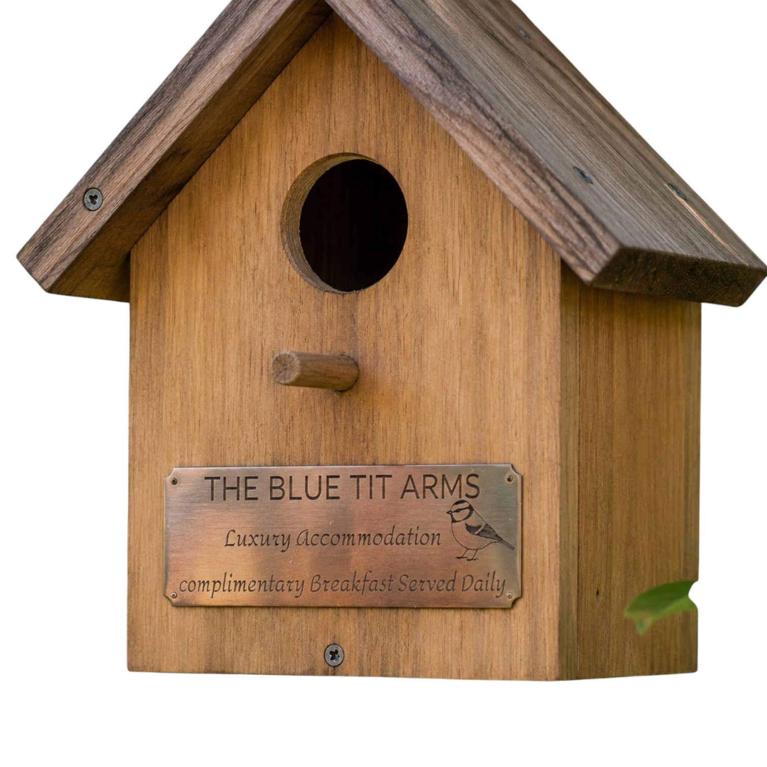 Personalised Brass Birdhouse Plaque