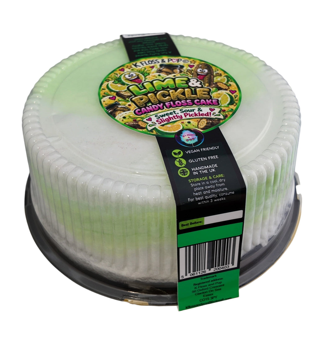 Lime & Pickle Candy Floss Cake – 8" Vegan & Gluten Free Novelty Cake
