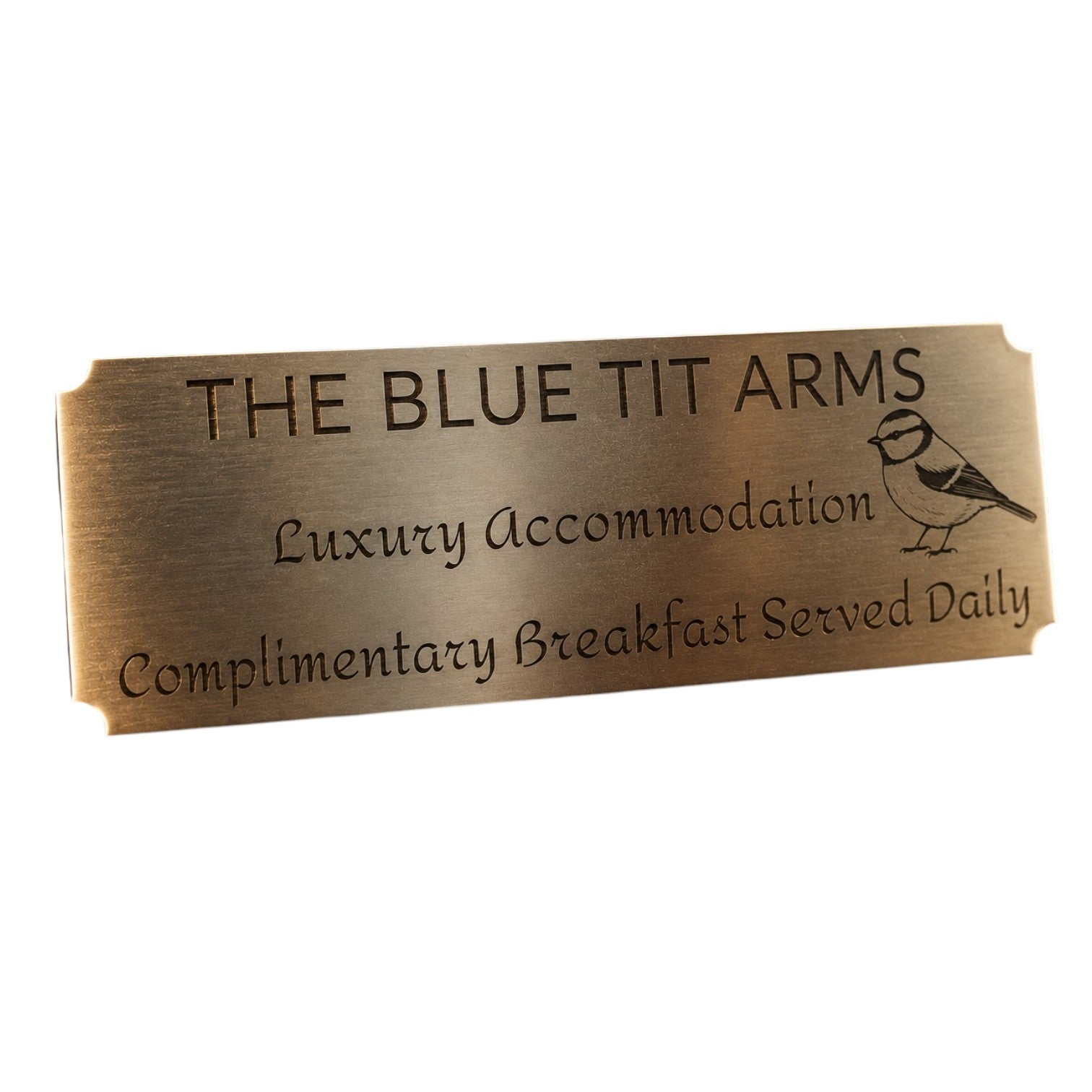 Personalised Brass Birdhouse Plaque