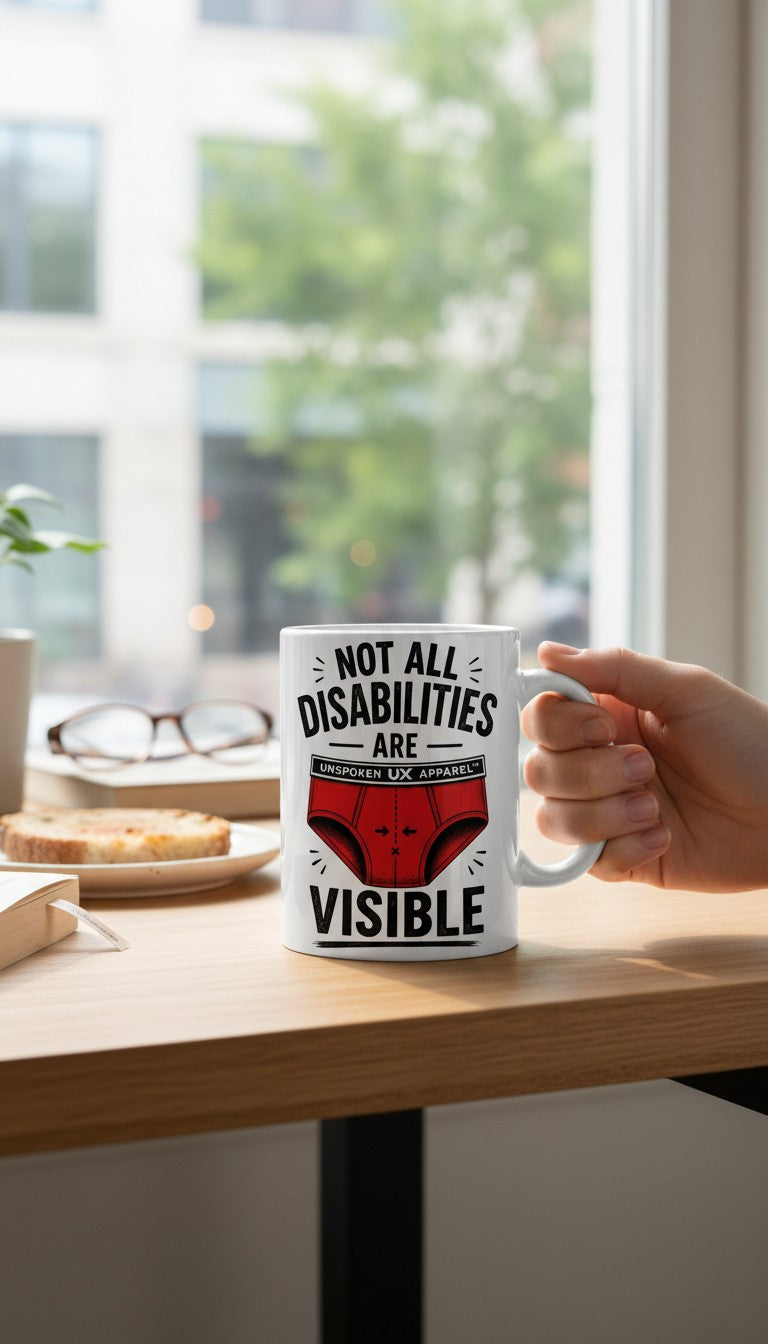 Funny “Not All Disabilities Are Visible” Mug – Cheeky Gift for Him