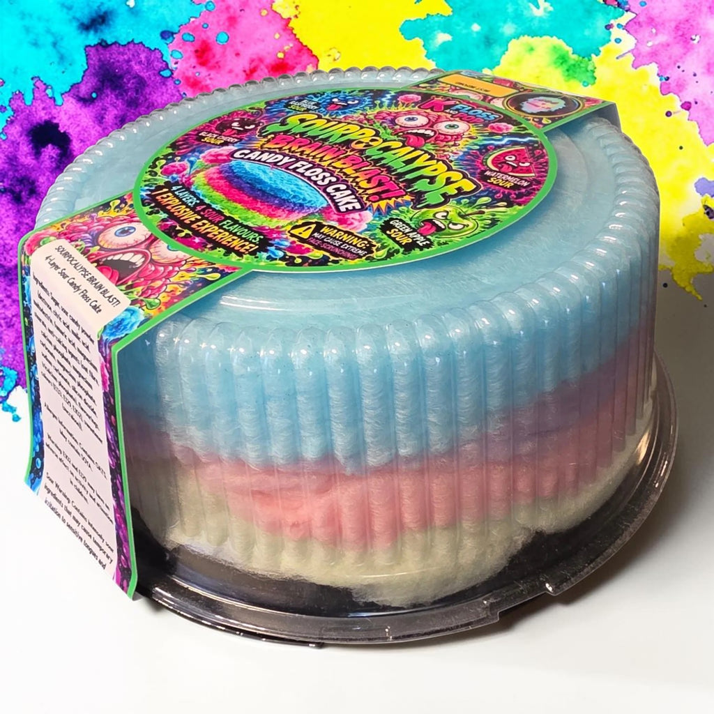 Sourpocalypse Brain Blast™ | Sweet & Sour Candy Floss Cake | 8 Inch